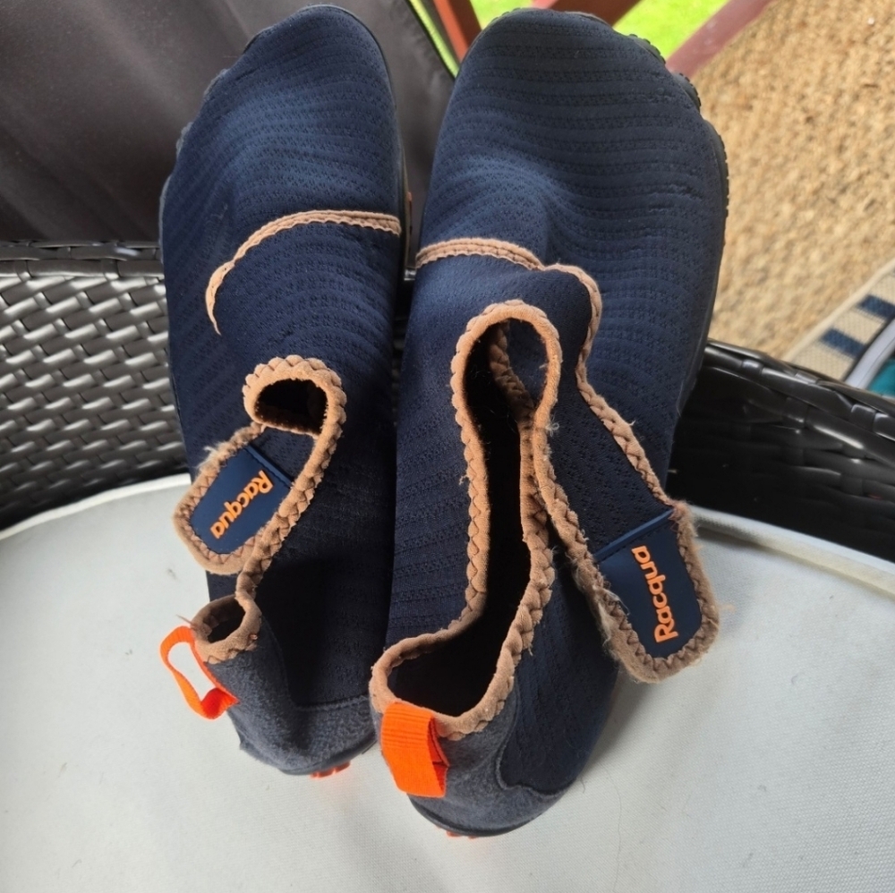 Men's Navy and Orange Slip-On Loafers